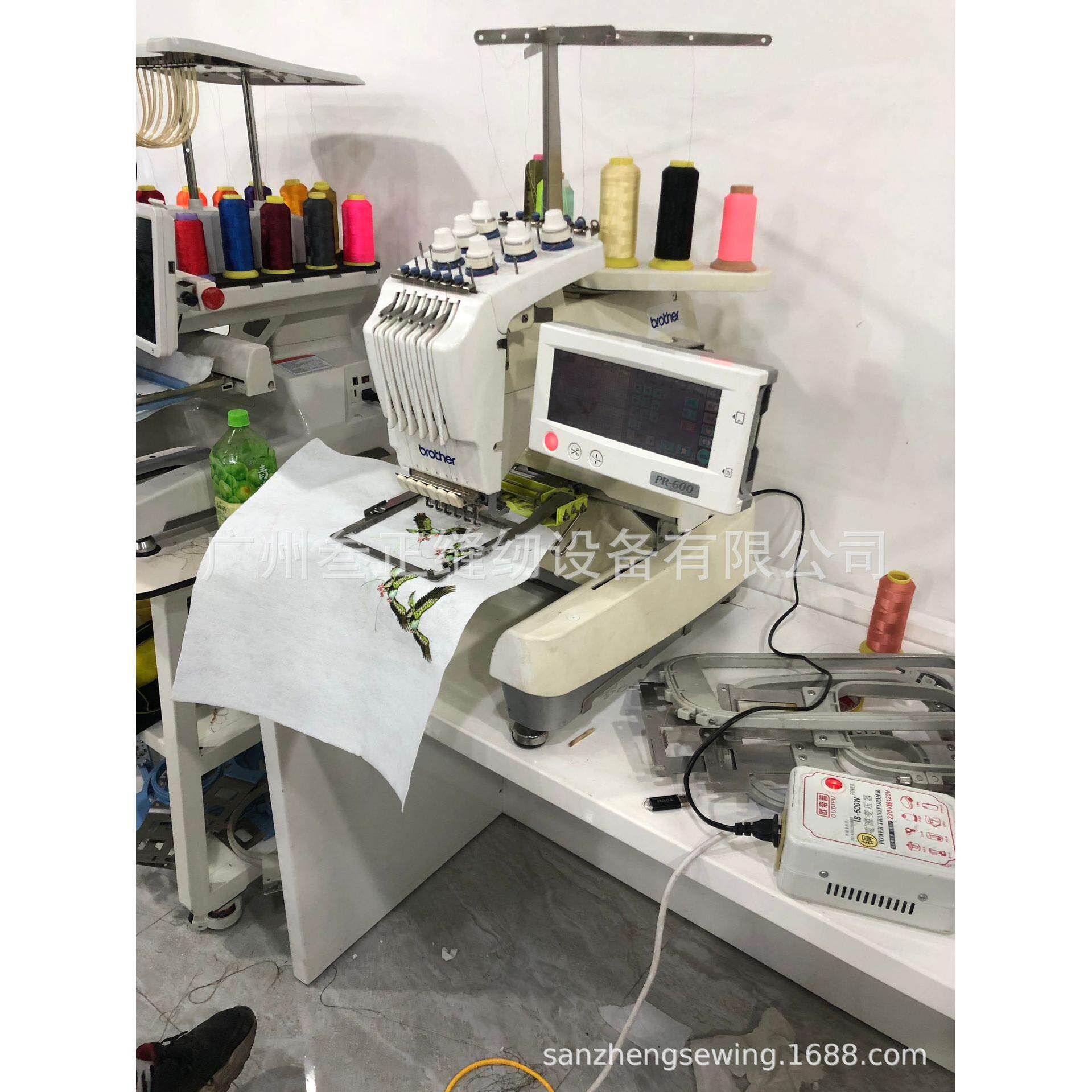供应二手兄弟PR-600单头电脑6线绣花机商用刺绣机商用绣花机