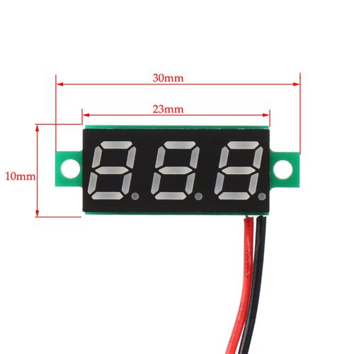 0.28寸数字直流电压表头DC0-100V超小数显可调 两/三线电瓶电压表