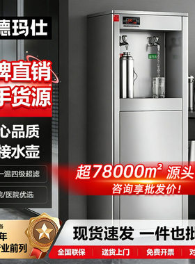 德玛仕食堂不锈钢大容量直饮水机商用 学校柜式开水机冷热两用