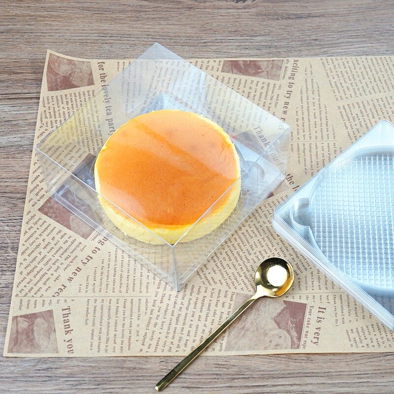 高透轻乳酪芝士盒5寸蛋糕包装盒塑料盒子酸奶芝士蛋糕方形打包盒