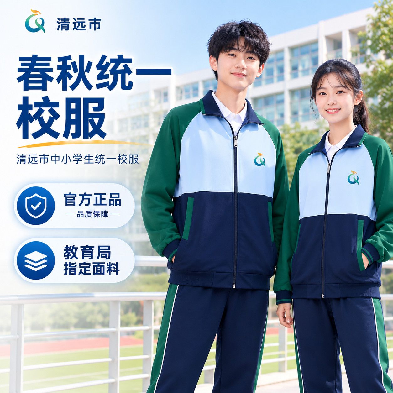 清远统一校服外套长袖校裤套装