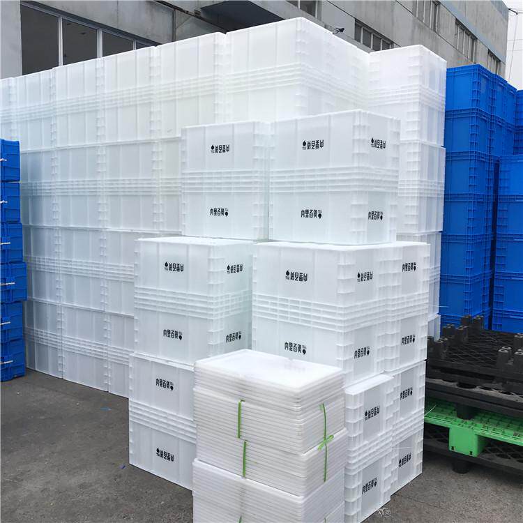 加厚白色塑料箱子塑料盒养带箱白色可盖食品龟框周转箱箱工业物胶