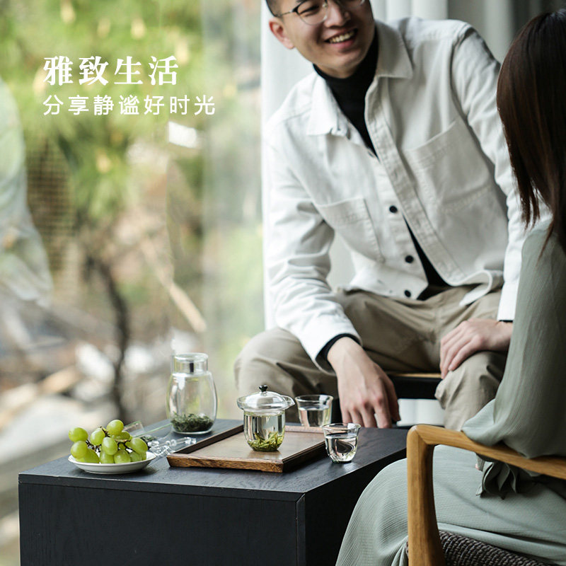 禾器玻璃盖碗茶杯单个过滤防泡易带杯盖烫和泡功夫器茶具茶碗