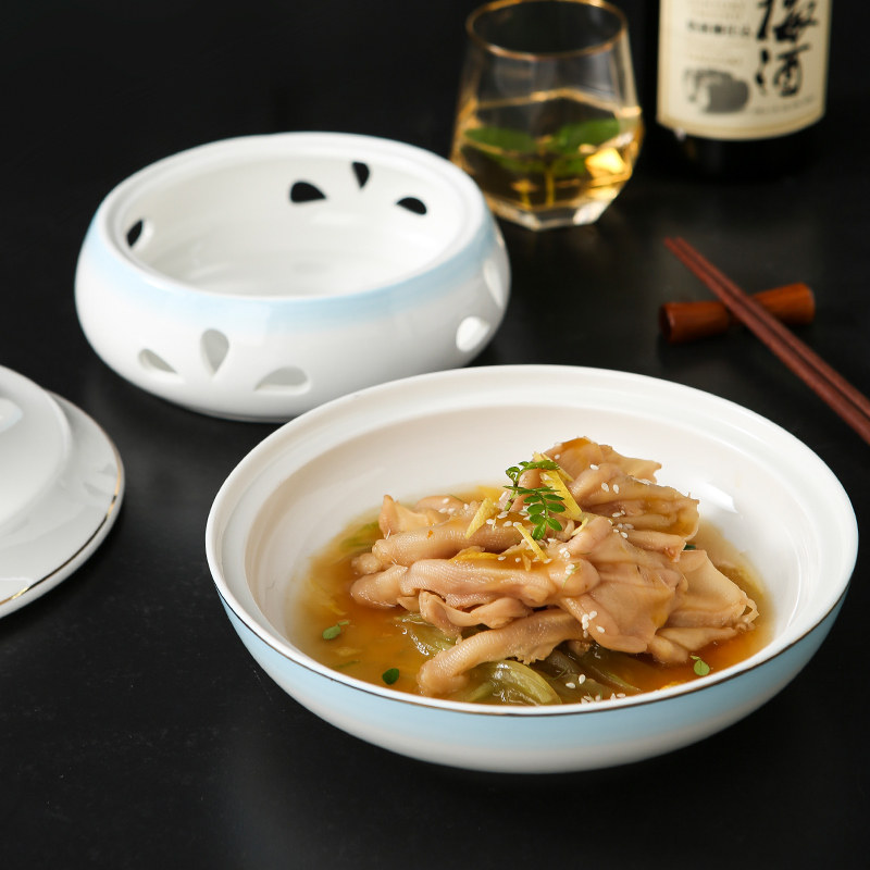流光溢彩《博邦汤锅》保温蜡烛加热明炉热菜汤盘中式陶瓷酒店