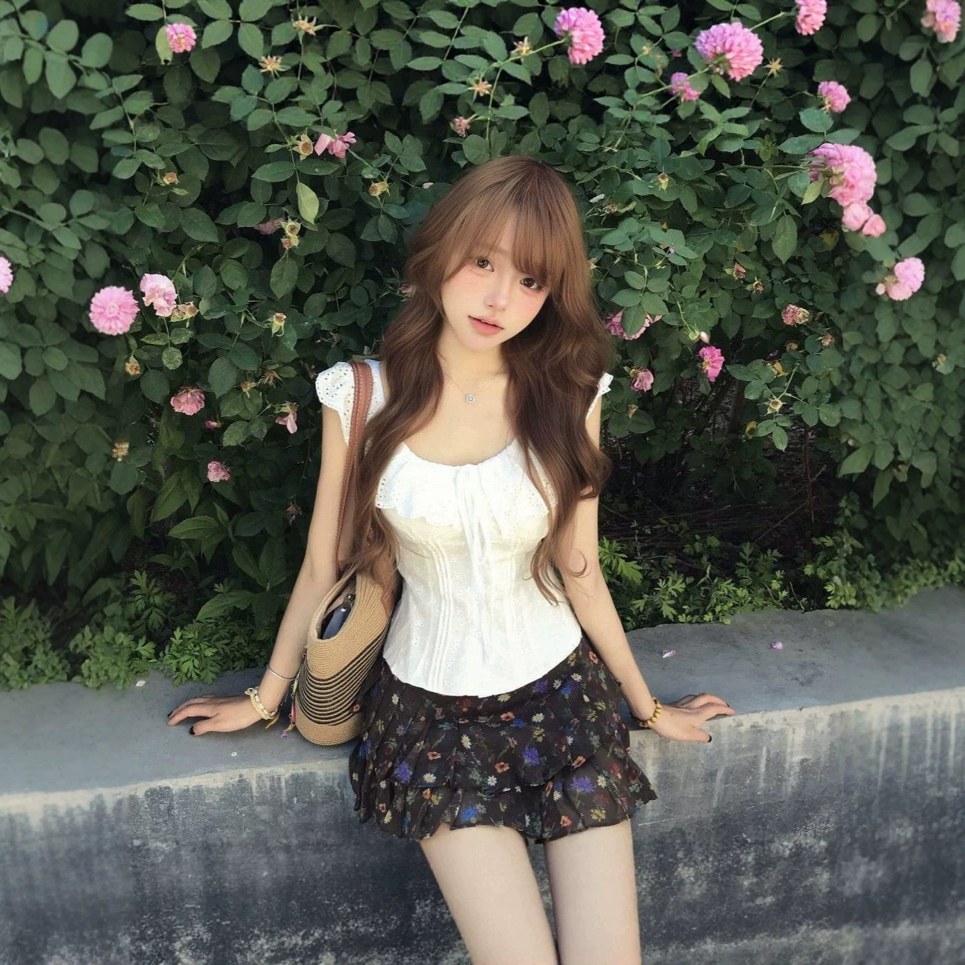 法式复古一字肩两穿显瘦衬衫女