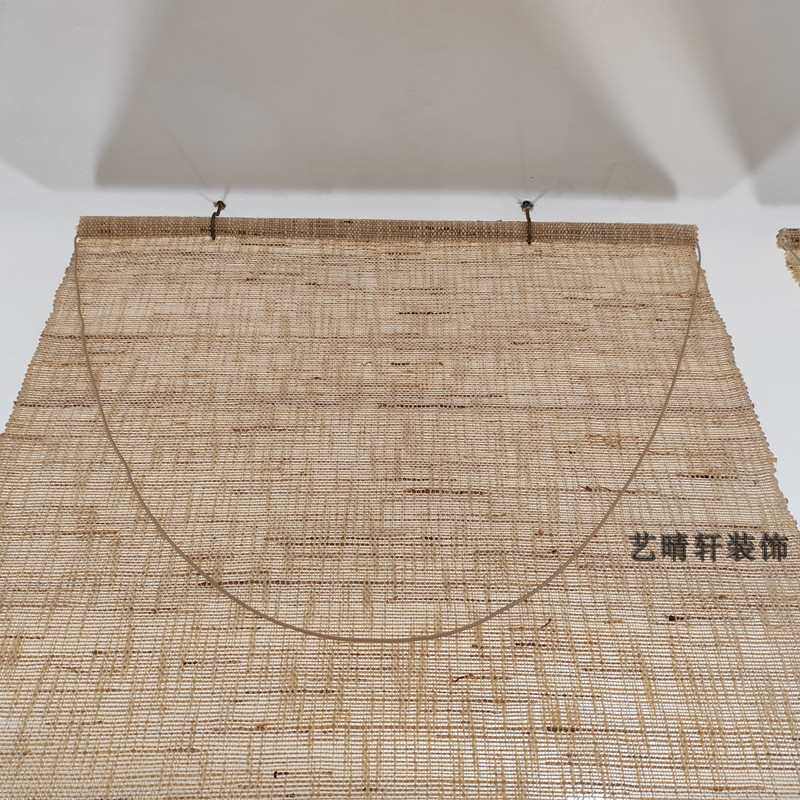 加厚麻帘隔断帘轴遮挡民宿画室茶室窗帘装饰挂帘帘挂帘画帘装客厅