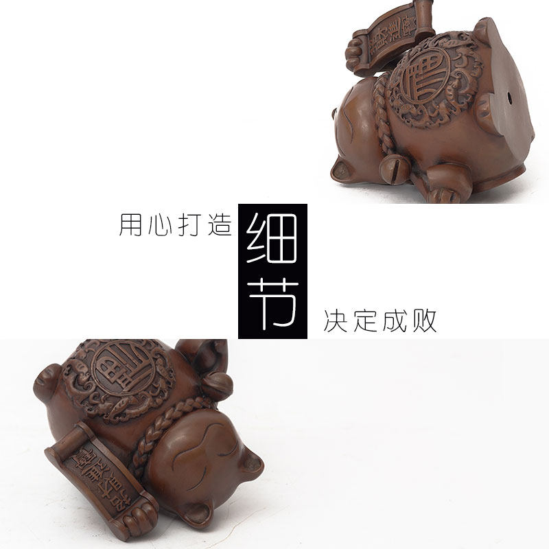 招财猫摆件铜工艺品摇手存钱储蓄罐礼品开业酒柜创意家居装饰店铺