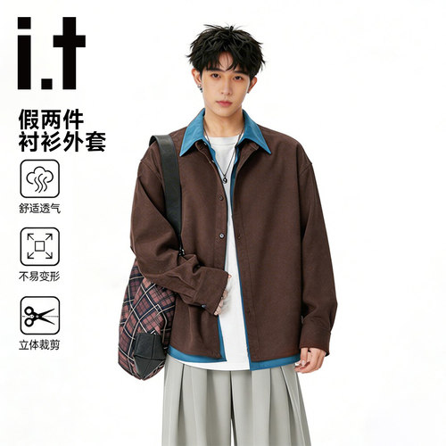 itFIVECM翻领衬衫夹克男女
