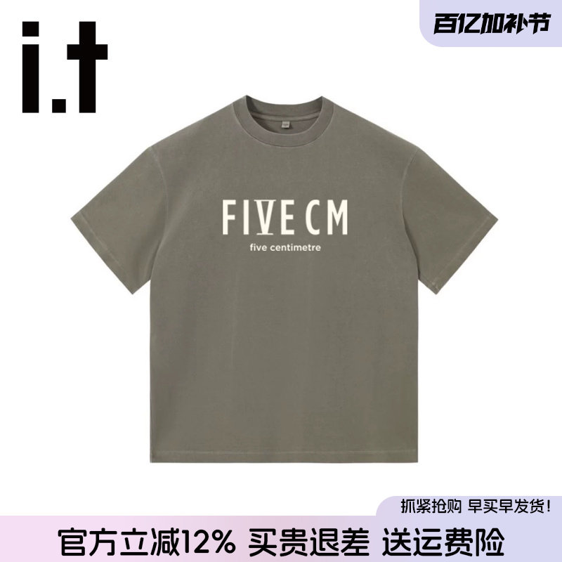 it FIVE CM印花短袖T恤男2026夏季新款设计感情侣装正肩百搭上衣