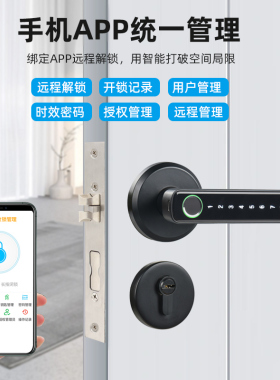 指纹锁室内木门卧室房间门智能锁免改孔家用办公室球形电子密码锁