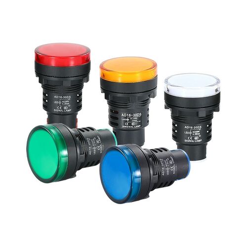AD16-30DS电源指示灯红绿黄蓝白色30mmLED高亮信号灯12/24/220V