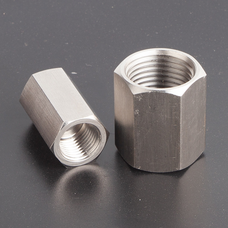 304不锈钢内螺纹对丝1分直通转接头16双1/4npt12/14一四六角