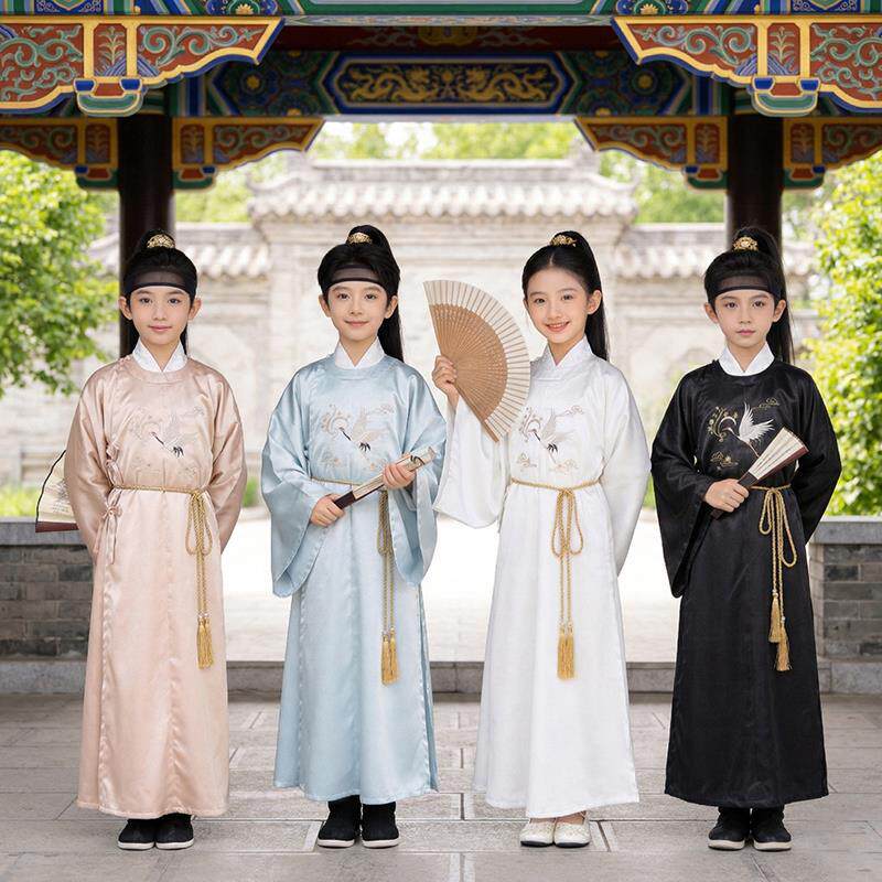 2026新款古风儿童汉服男女童演出服中国风古装表演服装诗歌朗诵演
