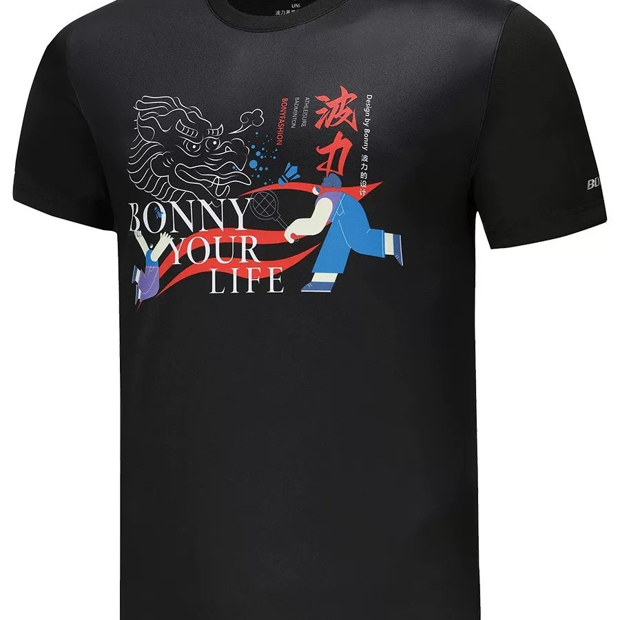 特价清仓BONNY波力羽毛球服运动速干T恤短袖文化杉透气舒适宽松