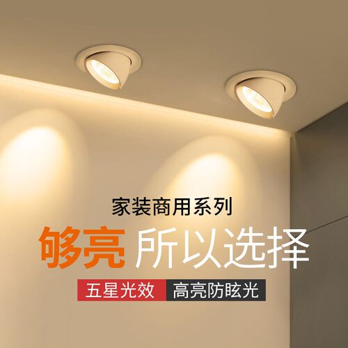 象鼻led射灯嵌入式店铺商用可调角度服装店商铺家用天花牛眼孔灯