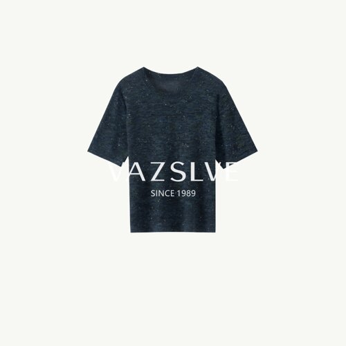 【VAZSLVE/全新奢品】捡漏 棉麻圆领彩点纱针织衫气质短袖BMJ1118