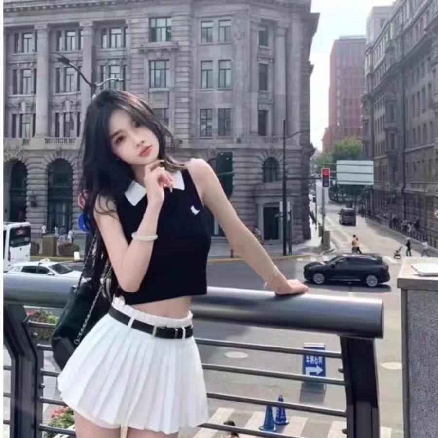 2026新款夏季女装背心小吊带甜美气质短款上衣百褶短裙两件套装裙