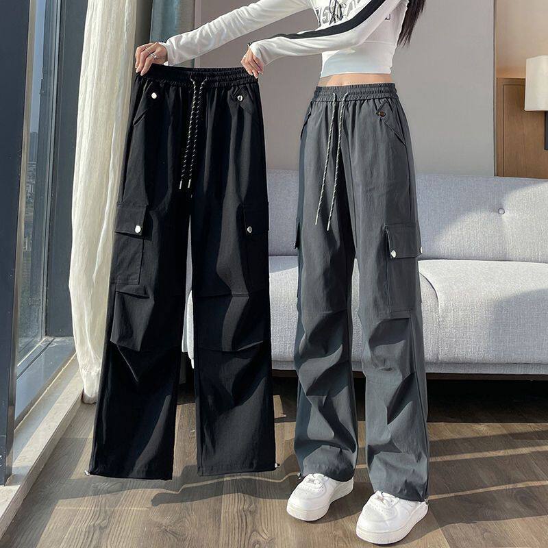 工装裤美式女2025春秋新款宽松酷飒风时尚多口袋登山直筒阔腿裤