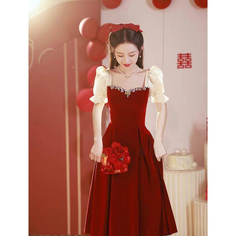 敬酒服新娘夏季气质新款结婚订婚回门礼服小个子平时可穿晚礼服女