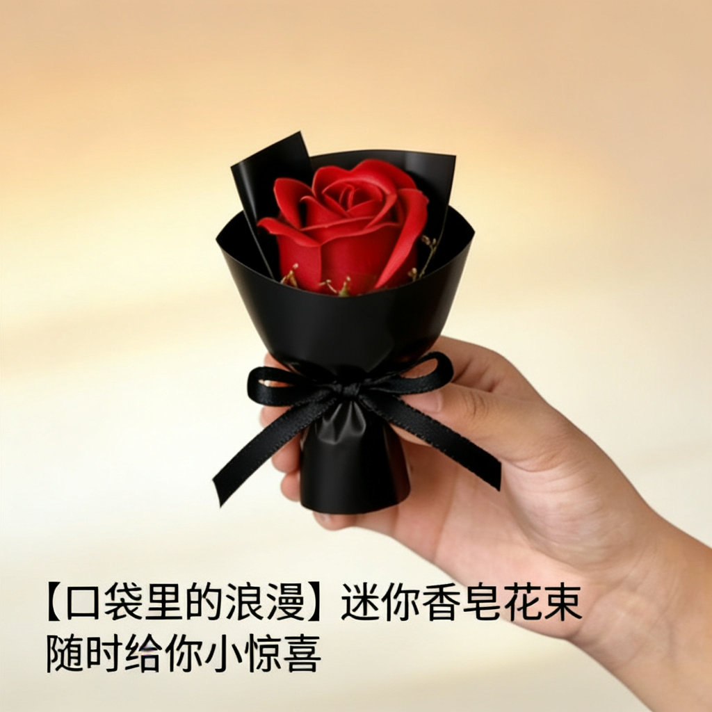 香皂花束迷你口袋小玫瑰永生花送妈妈礼物mini伴手礼闺蜜生日摆件