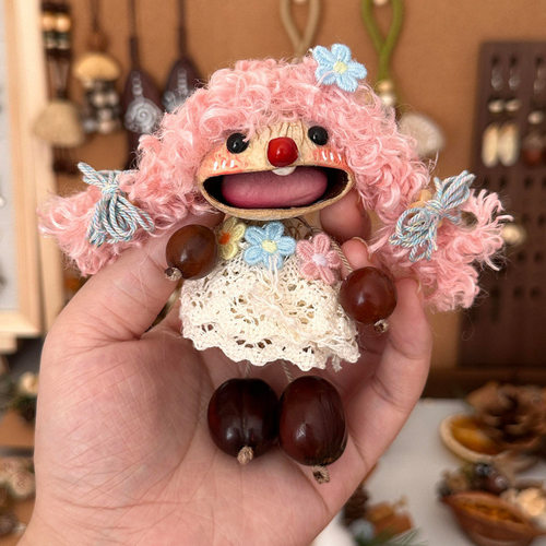 手工原生态果壳豆荚娃娃生日礼品