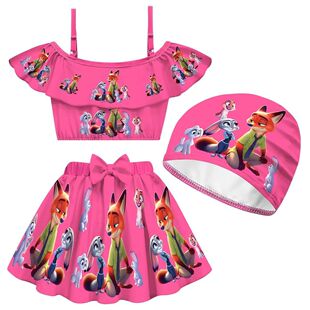 新品 疯狂动物城泳衣Zootopia2公主裙女童夏泳衣女孩温泉度假游泳