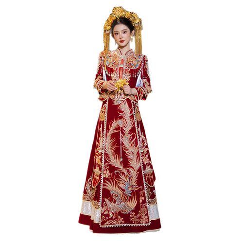 2026新款重工新娘秀禾服结婚礼服嫁衣奢华中式龙凤褂婚服修身显瘦