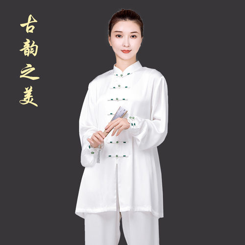 2026新款太极服女款太极拳练功服男八段锦夏季醋酸段唐装国风套装