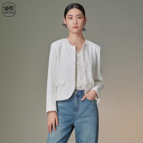 迪凯春夏小香风蕾丝短外套