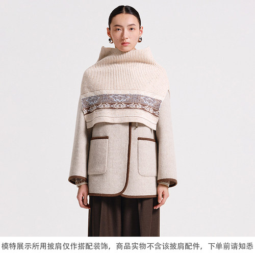 绵羊毛高级感文艺范休闲毛呢大衣