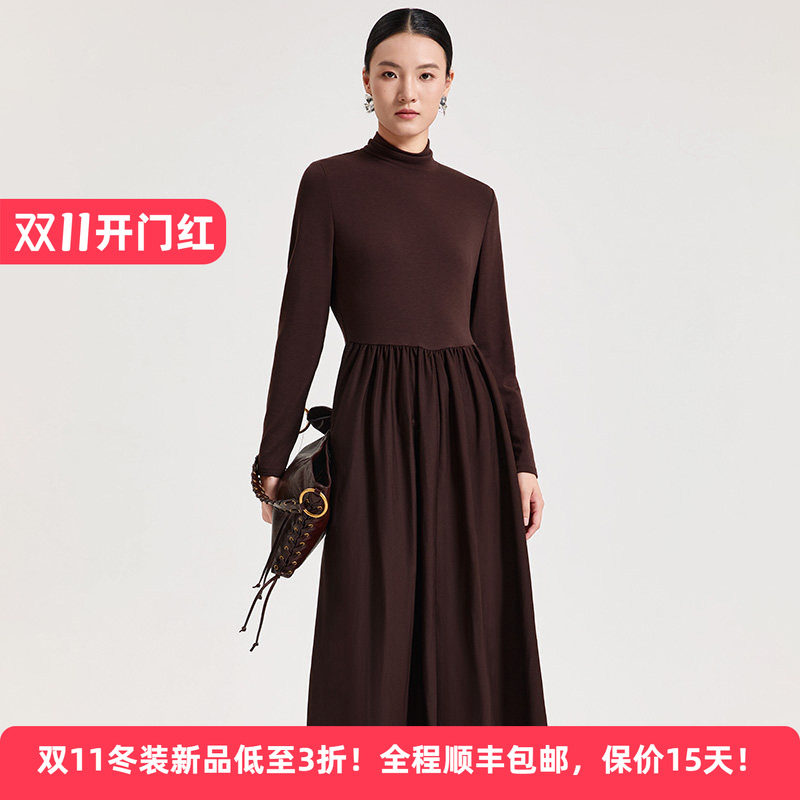 Distin Kidny/迪凯秋季文艺休闲针织连衣裙女通勤简约打底裙