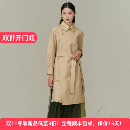 迪凯春夏通勤国风收腰显瘦风衣女