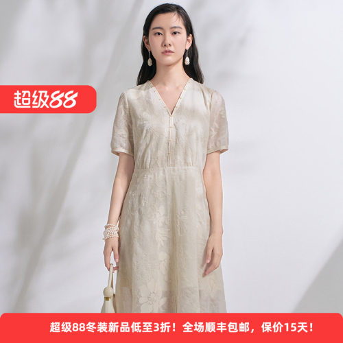 迪凯夏季蕾丝收腰显瘦连衣裙