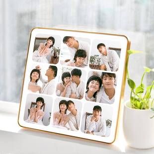 四宫格相框三四六九宫格摆台定制水晶洗相片婚纱照艺术多照片制作