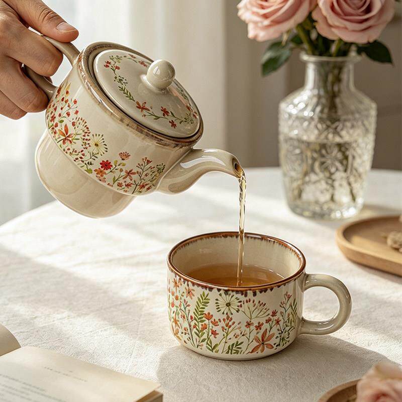 芦苇〖一家壶一〗复陶瓷茶壶一人用功杯古夫茶一人茶壶具用带盖泡
