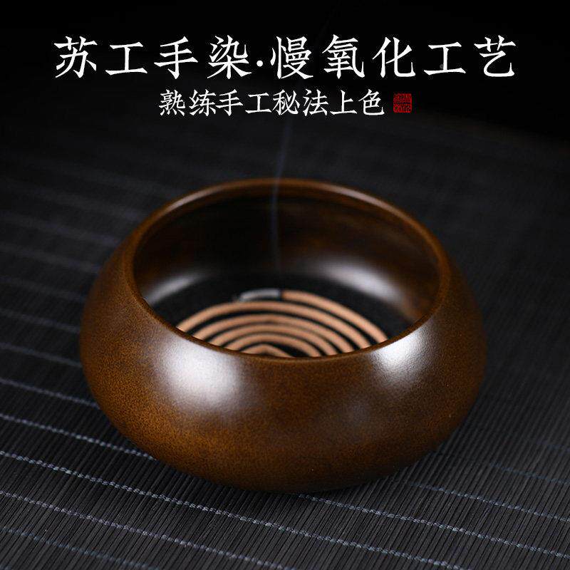 古仿香炉纯铜宣苏工钵式檀德炉用香薰炉两用钵式炉室内沉香线香炉