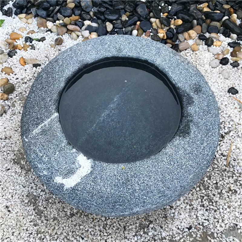 青石石钵石盆水钵水盆日式园林景观庭院流水水景户外花园造景装饰
