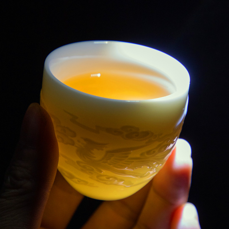 中国白瓷茶杯陶瓷玉瓷杯羊脂玉单杯个人品茗杯主人杯功夫茶具荼杯图片
