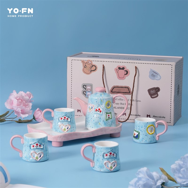 YOOFUN生日礼物乔迁礼物创意茶壶陶瓷茶具茶杯女生生日送礼可爱
