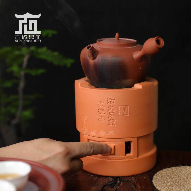 潮火州手工红泥炭炉叶乔调炉门茶小炉工MVH夫茶围炉烧水煮砂节铫