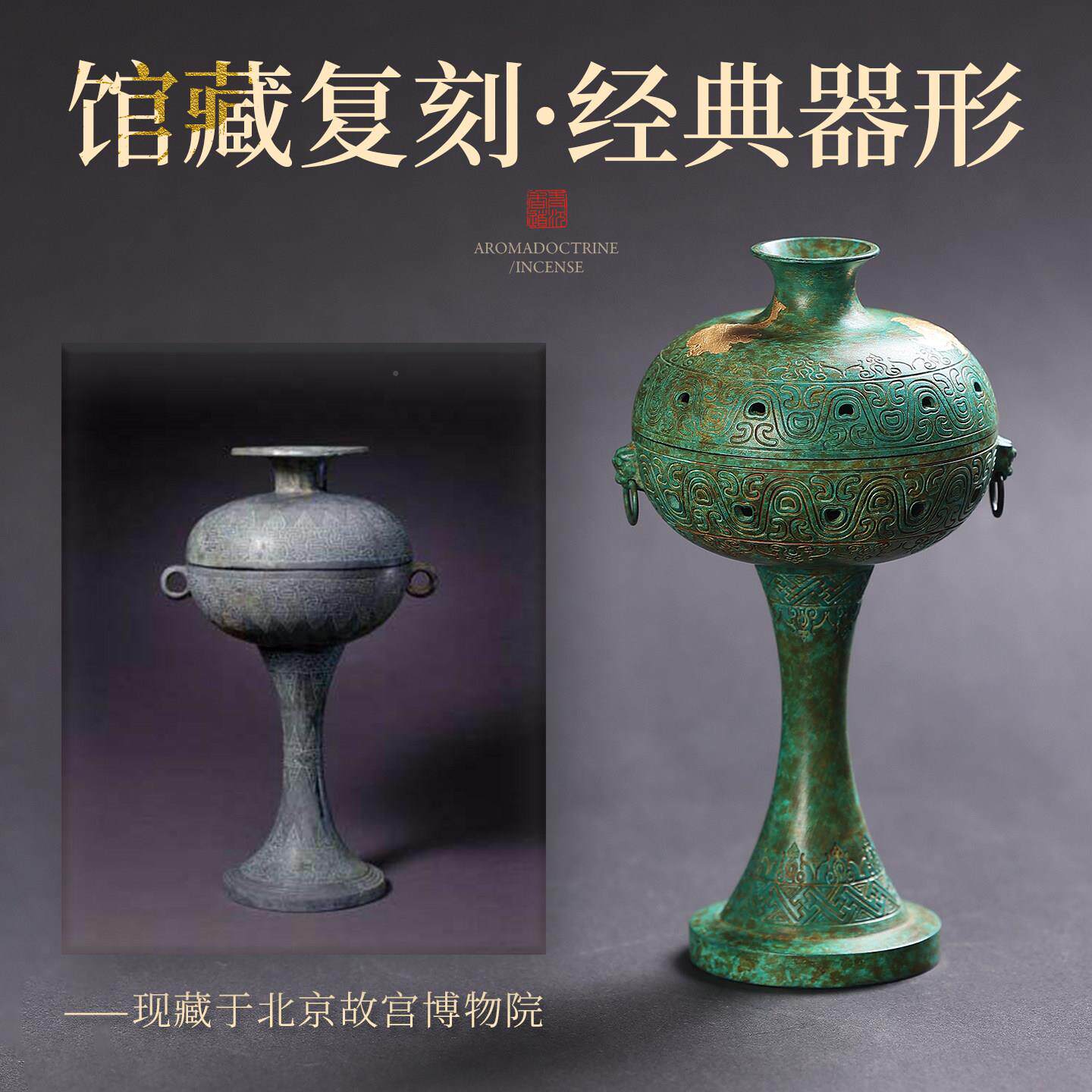宋代美学香小摆件香家用室内熏香炉纯铜桌沉香薰炉炉铜翠韵梅亭香