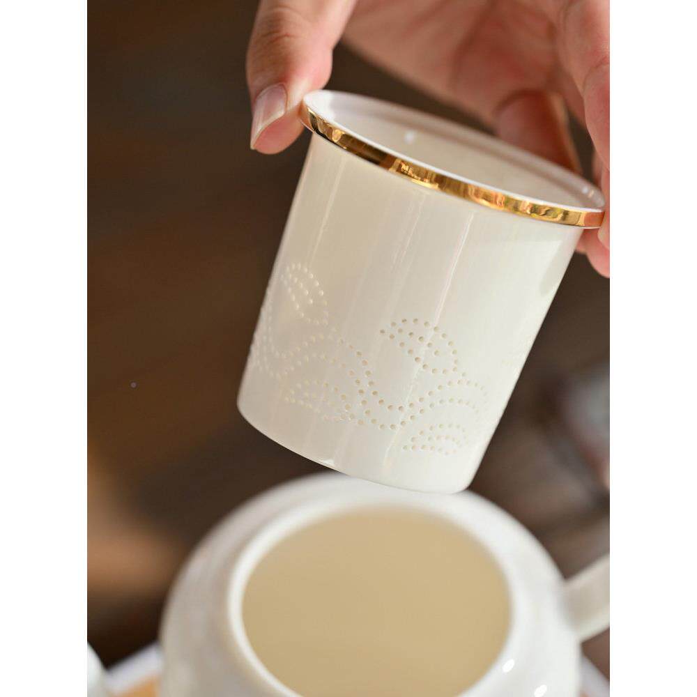 羊脂玉茶壶带陶瓷过滤网胆大容羊脂玉大量家用办公室茶具泡子茶号
