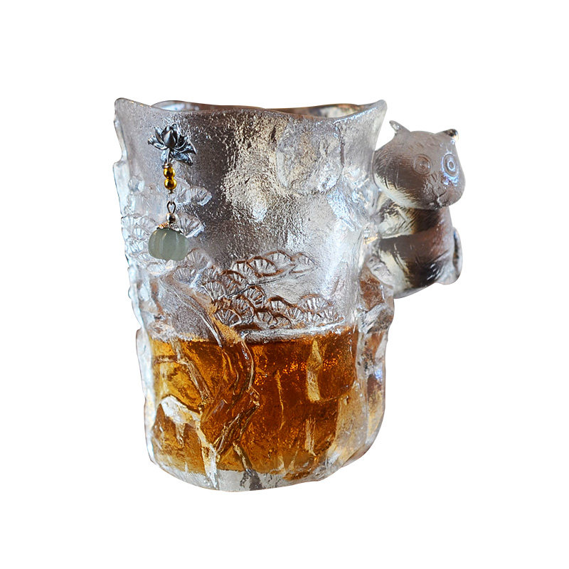 高端琉璃创意杯子个性萌杯功夫茶主人送礼可爱下山虎品茶单杯喝茶