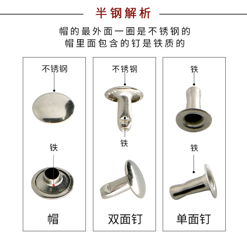 diy双面铆钉安装工具套装手工钱包皮革菜谱帽子母撞钉打扣机模具