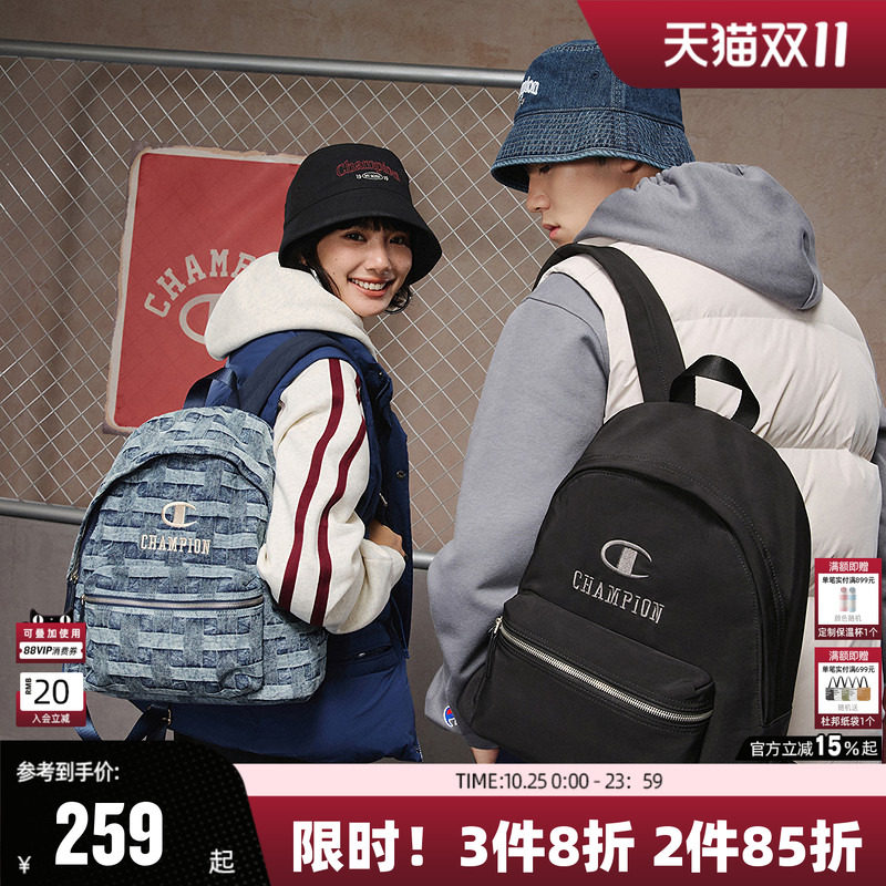 Champion冠军双肩包男女潮流休闲户外校园书包通勤出游季经典格纹