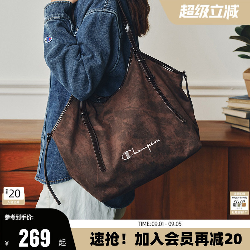 Champion托特包大容量斜挎包豹纹hobo包斜挎包新款通勤约会休闲图片