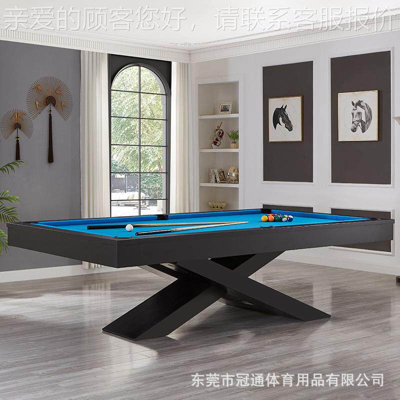球桌会家台用实木叉脚悬浮标准型交美式黑八乒乓球台议08989桌球