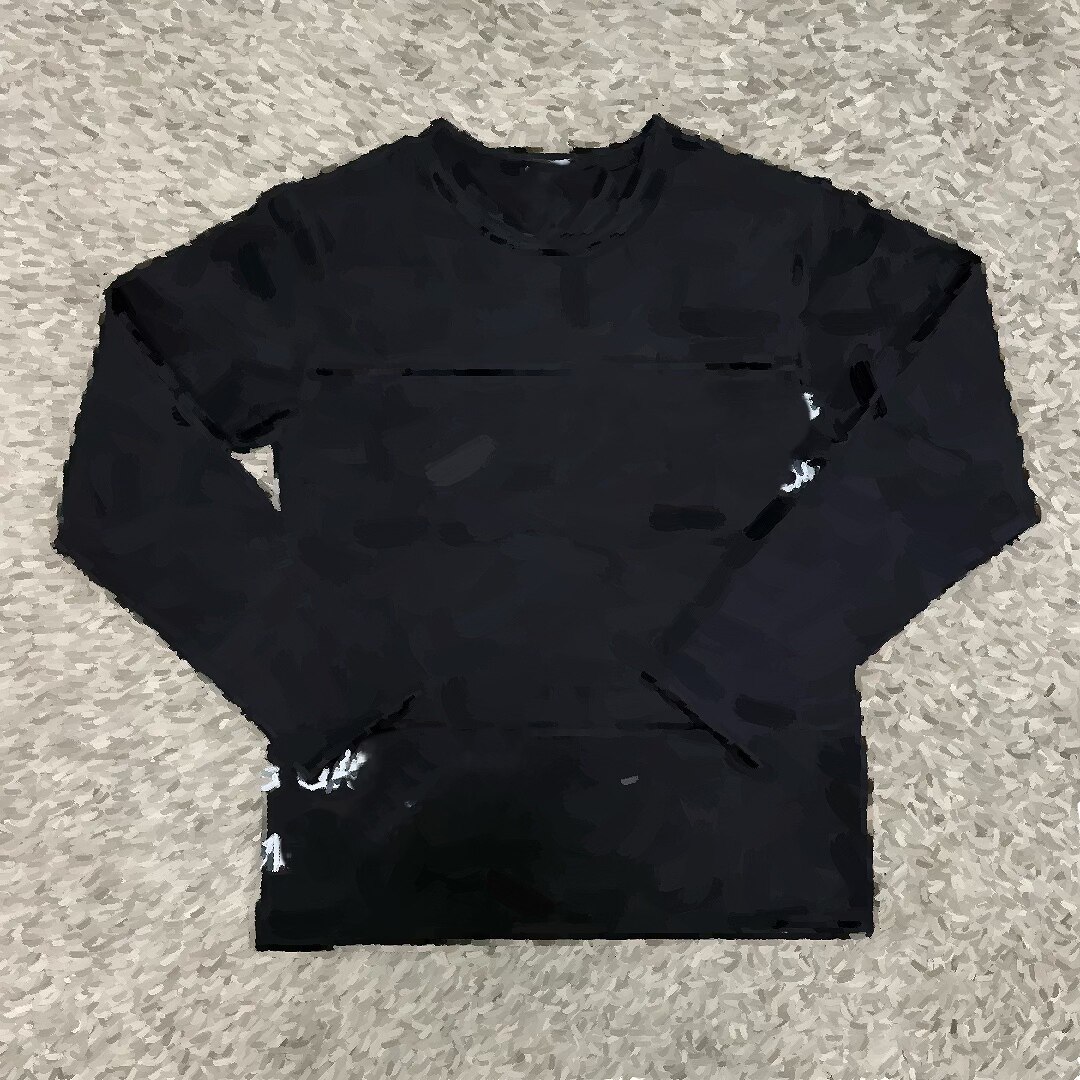 thumbnail for C text heavy weight 390GSM splicing long sleeve black and white personalized customization