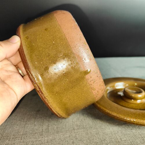 土陶瓦盆调料钵手工草木灰釉泡面碗 天然粗陶家用厨房储物罐