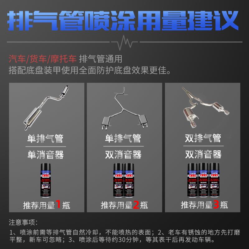 施立盾排气管耐高温防锈漆底盘装甲自喷漆摩托车用消音器镀铝喷剂